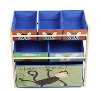 WXCHISU Organisateur de Rangement pour Jouets d'enfants, pour garçons et Filles, Grande capacité, Bois de pin, Commode à Six tiroirs avec Motif Animal de Dessin animé, Coins