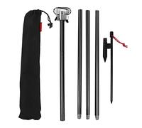 WXCHISU Poteau de lampe de Camping pliable et léger, support de lanterne d'extérieur en alliage d'aluminium avec sac de rangement pour pique-nique et pêche (Noire)