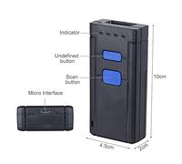 WXCHISU Scanner de Codes-Barres Portable sans Fil Bluetooth 1D pour la Collecte de données, Moteur de décodage Haute Performance, Compatible avec Les appareils iOS Android,