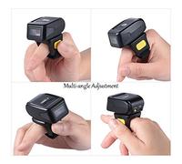 WXCHISU Scanner de Codes-Barres sans Fil pour Smartphones, décodage Haute Vitesse, connectivité Bluetooth, Conception d'anneau Portable, pour appareils iOS Android (Peut)