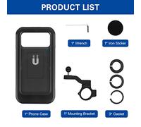 WXCHISU Support de téléphone de vélo étanche, pour Smartphones jusqu'à 6,5 Pouces, Bras magnétique réglable, Rotation à 360 °, pour la Plupart des guidons (Tapez 2)