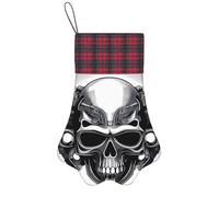 WXCJWD Bas de Noël en forme de léopard de mer pour décoration de sapin de Noël en famille, vacances, fêtes, Noël., Tête de mort en acier inoxydable, One Size
