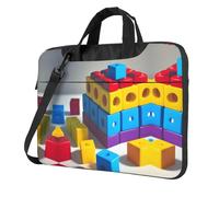 WXCJWD Blocs de construction colorés pour ordinateur portable et tablette, design élégant, tissu durable et hydrofuge, décontracté, Noir , 14 inch