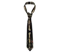 WXCJWD Cravate classique pour homme - Motif guitare noire - Cravate formelle pour les affaires - Cravate de mariage - Cravate pour garçons d'honneur