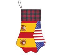 WXCJWD Décorations de Noël avec drapeau de l'Afrique du Sud, sacs à bonbons pour la famille, les vacances, les fêtes de fin d'année, les décorations de sapin, Drapeau américain Espagne, One Size