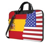 WXCJWD Drapeau américain de l'Espagne pour ordinateur portable et tablette, design élégant, tissu durable et hydrofuge, affaires décontractées, Noir , 13 inch
