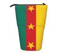 WXCJWD Drapeau du Cameroun Crayon télescopique rétractable Trousse de maquillage Portable Boîte de rangement pour papeterie Convient pour les environnements de bureau