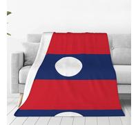 WXCJWD Drapeau du Laos 203,2 x 152,4 cm Couverture ultra douce en microfibre chaude toutes saisons pour literie, canapé et voyage