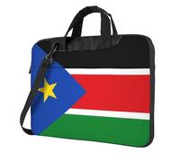 WXCJWD Drapeau du Soudan du Sud pour ordinateur portable et tablette, design élégant, tissu durable et hydrofuge, affaires décontractées, Noir , 15.6 inch
