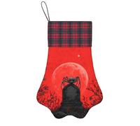 WXCJWD Hibou tordu Bas de Noël Ornements Sacs à Bonbons pour Famille Vacances Fête Décorations de Sapin de Noël, Lune rouge, pierre tombale 1, One Size
