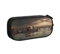 WXCJWD Hippopotamus observant le rivage Trousse à crayons pour grand sac à crayons simple multifonctionnel pour bureau