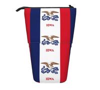 WXCJWD Iowa State Flag Crayon télescopique rétractable Trousse de maquillage portable et boîte de rangement pour papeterie Convient pour les environnements de bureau