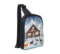 WXCJWD Joli petit ange sac à bandoulière pour homme et femme - Sac à bandoulière tendance - Sac de poitrine décontracté avec bandoulière convertible., Fauve d'hiver, Taille unique