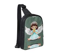 WXCJWD Joli petit ange sac à bandoulière pour homme et femme - Sac à bandoulière tendance - Sac de poitrine décontracté avec bandoulière convertible., Joli petit ange, Taille unique