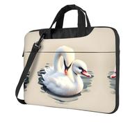 WXCJWD Joli petit cygne pour ordinateur portable et tablette, design élégant, tissu durable et hydrofuge, décontracté, Noir , 15.6 inch