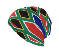 WXCJWD Le chapeau tricoté pour adulte avec drapeau de l'Afrique du Sud est élastique et adapté pour la course, la marche, le cyclisme et le quotidien. Noir