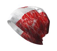 WXCJWD Le chapeau tricoté rétro drapeau du Canada pour adulte est élastique et adapté pour la course, la marche, le cyclisme et le quotidien. Noir