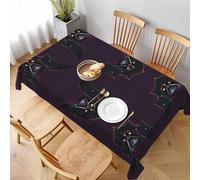 WXCJWD Nappe rectangulaire en lin texturé imperméable et résistante aux taches, infroissable, motif chauve-souris fantôme noire, pour salle à manger, fête, buffet, mariage, 152,4 x 228,6 cm.