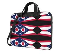 WXCJWD Ohio State Flag Ordinateur portable et tablette, design élégant, tissu durable et hydrofuge, affaires décontractées, Noir , 15.6 inch