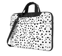 WXCJWD Ordinateur portable et tablette à pois noirs et blancs, design élégant, tissu durable et hydrofuge, décontracté, Noir , 15.6 inch