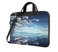 WXCJWD Ordinateur portable et tablette avec nuages blancs au-dessus de la mer, design élégant, tissu durable et hydrofuge, décontracté, Noir , 13 inch