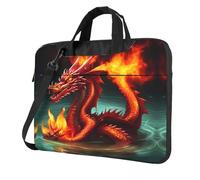WXCJWD Ordinateur portable et tablette Dragon King in Fire, design élégant, tissu durable et hydrofuge, décontracté, Noir , 13 inch
