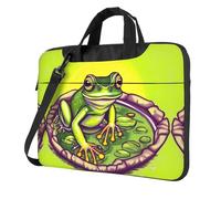 WXCJWD Ordinateur portable et tablette grenouille dans un étang, design élégant, tissu durable et hydrofuge, décontracté, Noir , 15.6 inch