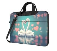 WXCJWD Ordinateur portable et tablette The Swan in Love, design élégant, tissu durable et hydrofuge, décontracté, Noir , 15.6 inch