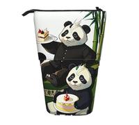 WXCJWD Pandas of Father and Son Crayon télescopique rétractable Trousse de maquillage Portable Boîte de rangement pour papeterie Convient pour les environnements de bureau