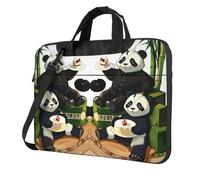 WXCJWD Pandas of Father and Son ordinateur portable et tablette, design élégant, tissu durable et hydrofuge, affaires décontractées, Noir , 14 inch
