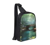 WXCJWD Pebbles in the beach Sac à bandoulière pour femme et homme Sac à bandoulière tendance Bakpack décontracté avec bandoulière convertible., Little Bridge in the East, Taille unique