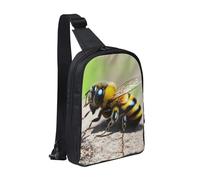 WXCJWD Sac à bandoulière motif ballon « Happy Birthday » pour femmes et hommes, sac à bandoulière tendance, sac de poitrine décontracté avec bandoulière convertible., Jolie petite abeille, Taille