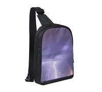 WXCJWD Sac à bandoulière motif ballon « Happy Birthday » pour femmes et hommes, sac à bandoulière tendance, sac de poitrine décontracté avec bandoulière convertible., Lightning Storm, Taille unique