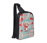 WXCJWD Sac à bandoulière motif ballon « Happy Birthday » pour femmes et hommes, sac à bandoulière tendance, sac de poitrine décontracté avec bandoulière convertible., Cute Loving Boy, Taille unique