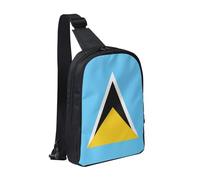 WXCJWD Sac à bandoulière motif drapeau de la Serbie pour homme et femme, sac à bandoulière tendance, sac de poitrine décontracté avec bandoulière convertible., Drapeau de Sainte Lucie, Taille unique