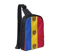 WXCJWD Sac à bandoulière motif drapeau de la Serbie pour homme et femme, sac à bandoulière tendance, sac de poitrine décontracté avec bandoulière convertible., Drapeau de la Moldavie 1, Taille unique