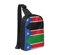 WXCJWD Sac à bandoulière motif drapeau de l'Ukraine pour femmes et hommes, sac à bandoulière tendance, sac de poitrine décontracté avec bandoulière convertible., Drapeau du Soudan du Sud, Taille
