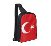 WXCJWD Sac à bandoulière motif drapeau de l'Ukraine pour femmes et hommes, sac à bandoulière tendance, sac de poitrine décontracté avec bandoulière convertible., Drapeau de la Turquie, Taille unique