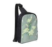 WXCJWD Sac à bandoulière motif drapeau israélien pour homme et femme - Sac à bandoulière tendance - Sac de poitrine décontracté avec bandoulière convertible., Lys blancs de dessin animé, Taille unique