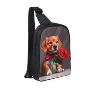 WXCJWD Sac à bandoulière tendance avec ballons colorés pour homme et femme - Sac de poitrine décontracté avec bandoulière convertible., Chien gentleman, Taille unique