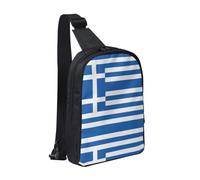 WXCJWD Sac à bandoulière tendance avec drapeau italien pour homme et femme - Sac de poitrine décontracté avec bandoulière convertible., Drapeau grec., Taille unique