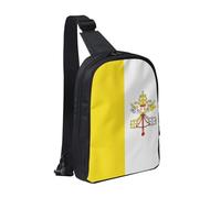 WXCJWD Sac à bandoulière tendance pour homme et femme - Motif paysage des Caraïbes - Sac de poitrine décontracté avec bandoulière convertible., Drapeau du Vatican, Taille unique