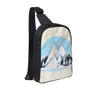 WXCJWD Sac à bandoulière tendance pour homme et femme - Motif paysage des Maldives - Sac de poitrine décontracté avec bandoulière convertible., Montagnes enneigées, Taille unique