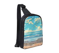 WXCJWD Sac à bandoulière Waterfall View pour homme et femme - Sac à bandoulière tendance - Sac de poitrine décontracté avec bandoulière convertible., Dessin animé de, Taille unique