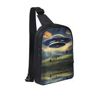 WXCJWD Sac à bandoulière Waterfall View pour homme et femme - Sac à bandoulière tendance - Sac de poitrine décontracté avec bandoulière convertible., Ufo Landing, Taille unique