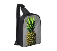 WXCJWD Sac à bandoulière Waterfall View pour homme et femme - Sac à bandoulière tendance - Sac de poitrine décontracté avec bandoulière convertible., Ananas de dessin animé., Taille unique