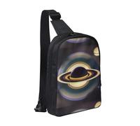 WXCJWD Sac à bandoulière Waterfall View pour homme et femme - Sac à bandoulière tendance - Sac de poitrine décontracté avec bandoulière convertible., Belle Saturne, Taille unique