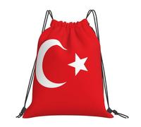WXCJWD Sac à dos avec cordon de serrage Motif drapeau de la Turquie Idéal pour la gym, les voyages, les pique-niques et le rangement