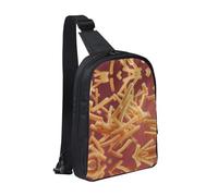 WXCJWD Serious Cat Sac à bandoulière tendance pour homme et femme avec bandoulière convertible., Frites jetées dans l'air, Taille unique