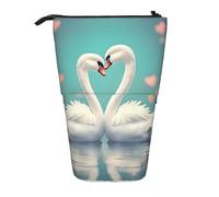 WXCJWD The Swan in Love Trousse de rangement télescopique rétractable pour crayons de maquillage et papeterie Convient pour les environnements de bureau